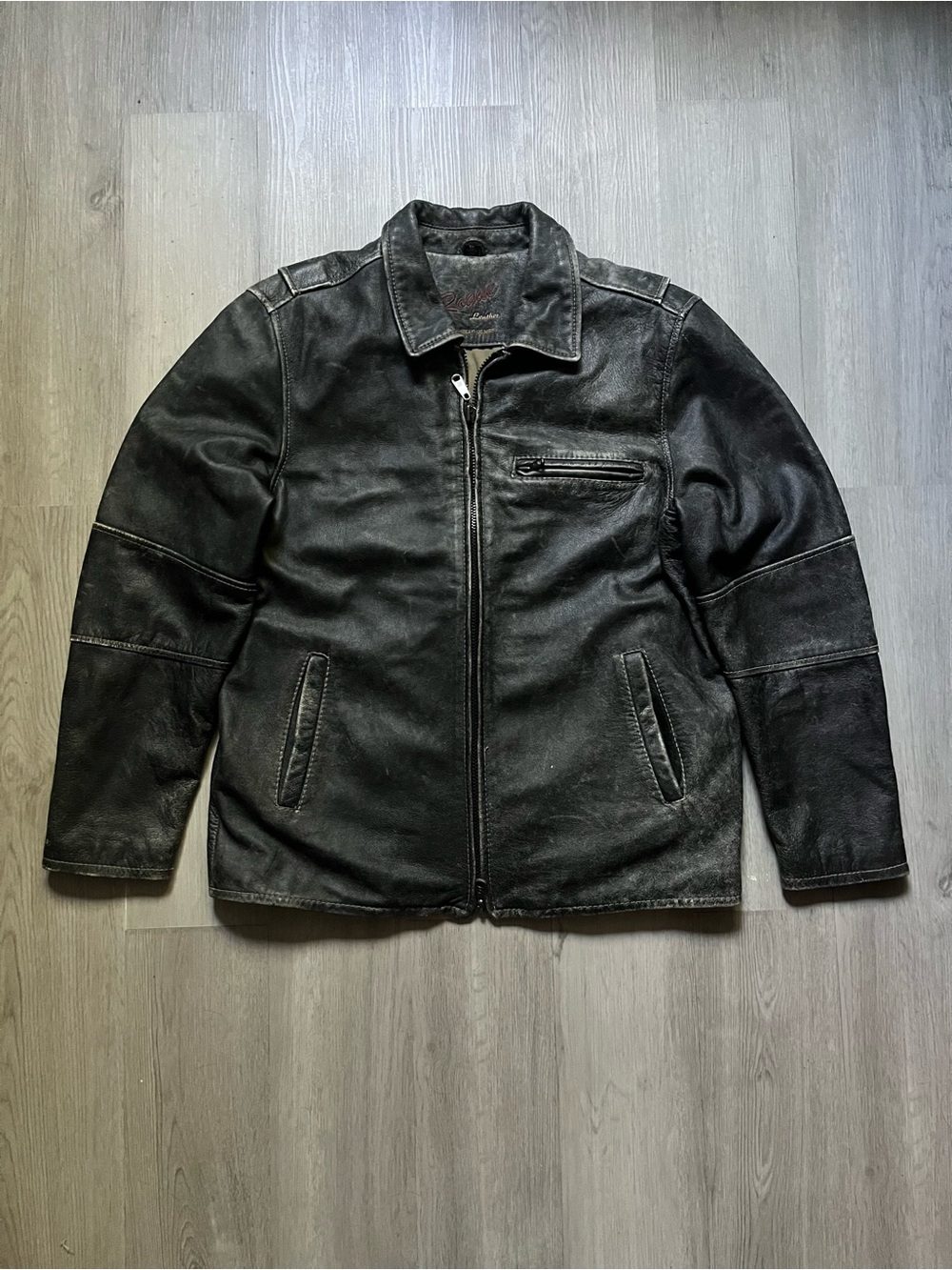 Rogue Black Leather Bomber Jacket